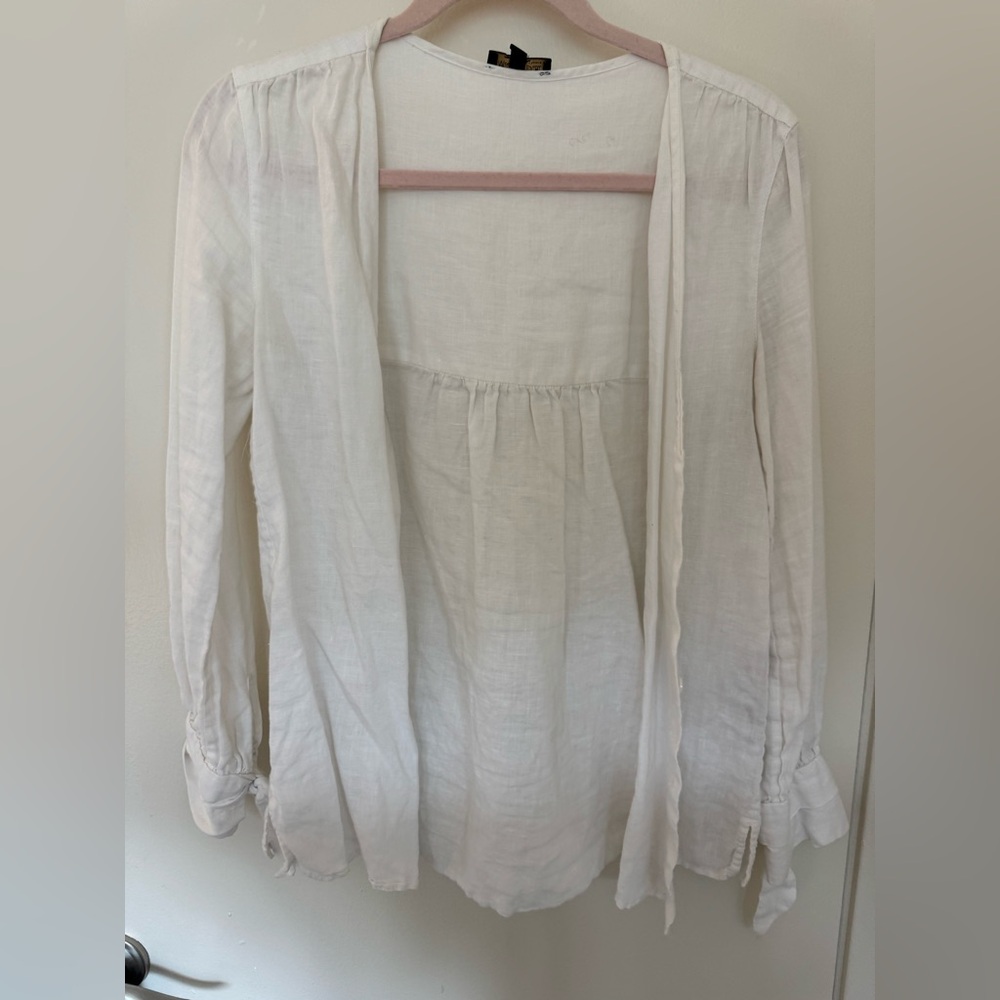 Massimo Dutti Linen Button Blouse